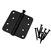 Kogellagerscharnier afgerond 3.5  89x89mm 2,5mm rvs zwart