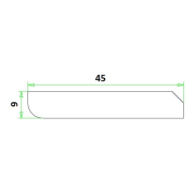 Hardhout plint 9x45x4900mm gevingerlast 4 zijdig wit gegrond - Bouwvoordeel