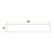Hardhout plint 12x68x4900mm gevingerlast 4 zijdig wit gegrond - Bouwvoordeel