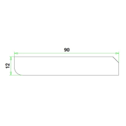 Hardhout plint 12x90x4900mm gevingerlast 4 zijdig wit gegrond - Bouwvoordeel