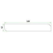 Hardhout plint 12x120x4900mm gevingerlast 4 zijdig wit gegrond - Bouwvoordeel