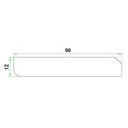 MDF plint gegrond 12x90x4880mm - Bouwvoordeel