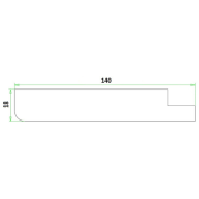 MDF plint gegrond 18x140x4880mm  - Bouwvoordeel