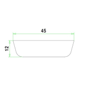 MDF koplat schuin 12x45x4880mm wit gegrond  - Bouwvoordeel