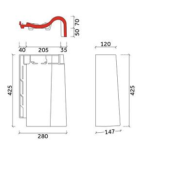 Monier De Nieuwe Hollander Plus edelzwart vol donker gevelpan rechts