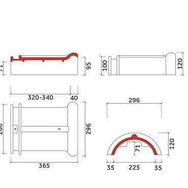 Monier Grafietgrijs halfronde vorst type Plus
