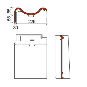 VH-Variabel Gevelpan Links Blauw Gesmoord Naturel