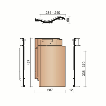 Madura dakpan zwart edel-engobe