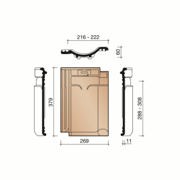VHV Vario dakpan natuurrood+