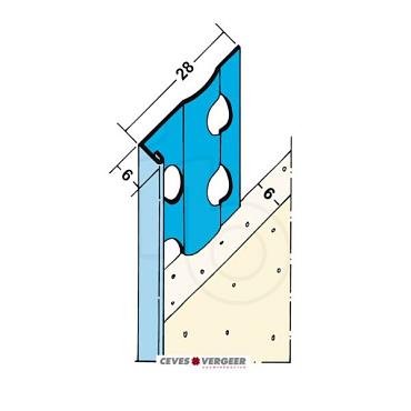 Stucstop profiel 6mm verzinkt L=2600mm (1216H) - Bouwvoordeel