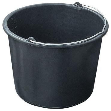 Bouwemmer Gripline-O 12 liter zwart – 283951 | kopen bij Bouwvoordeel