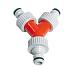 Talen Tools Y-vertakking met 3 opgeschroefde kraannippels PVC - Bouwvoordeel